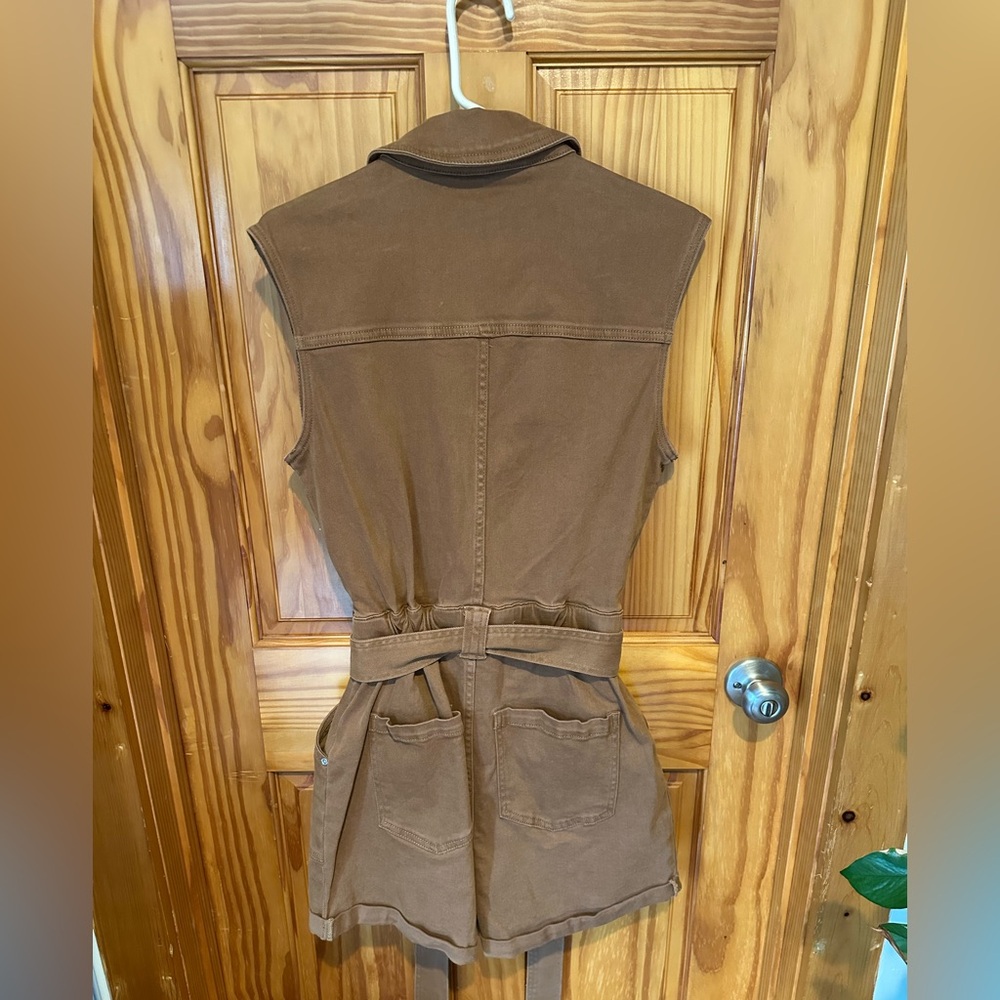 NWT Avec Les Files Brown Sleeveless Utility Jumpsuit - Picture 10 of 14